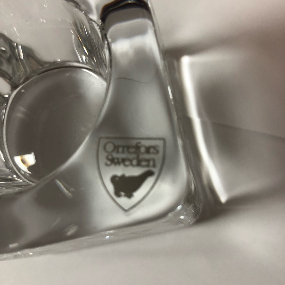 Orrefors Sweden Crystal Square Candleholder Votive - Picture 5 of 7